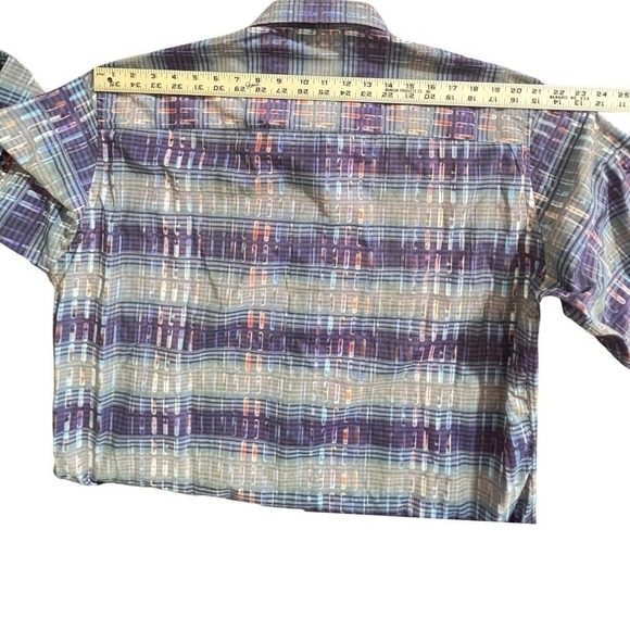 Luchiano Visconti Men's XXL Long Sleeve Button Down Cotton Blend Blue Multi NWT - Picture 14 of 16